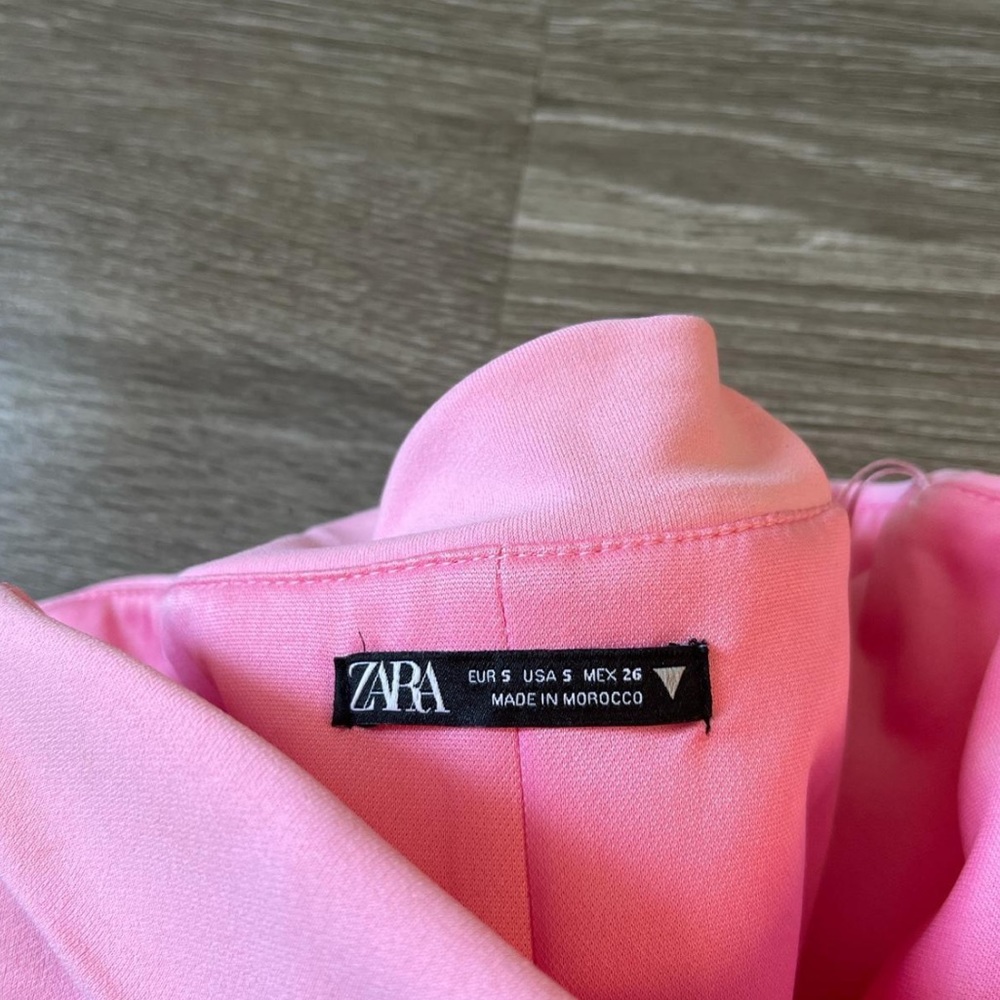Zara strapless ruffled pink crop top - Picture 3 of 3